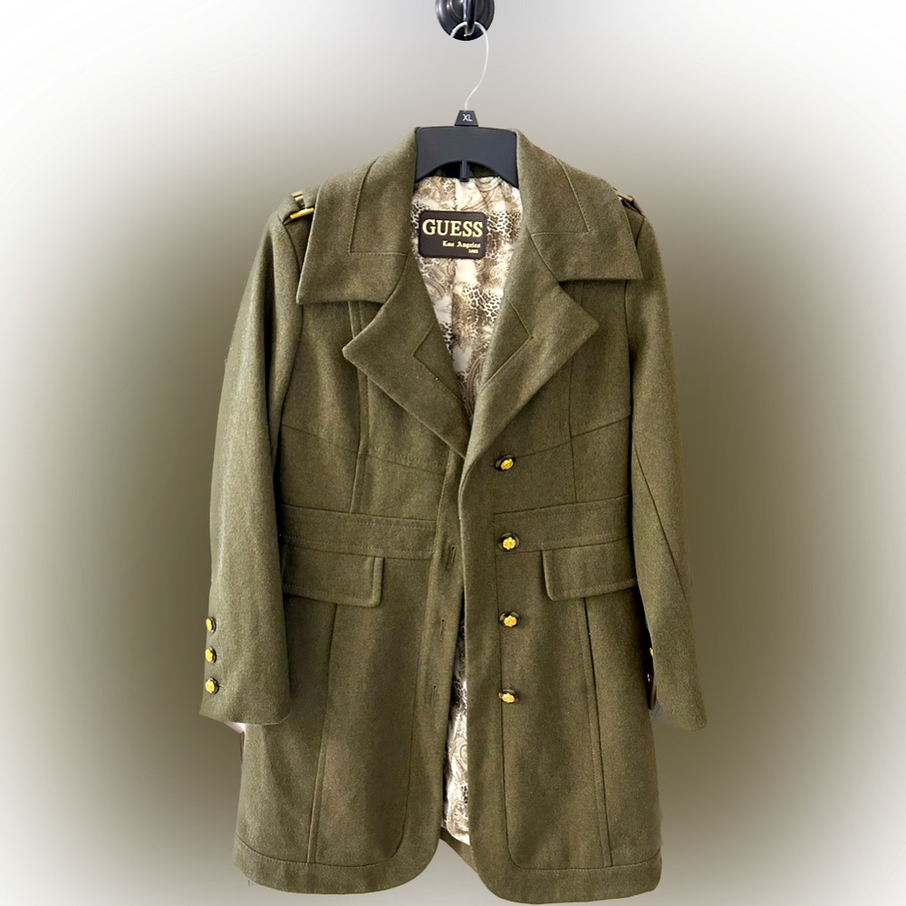 Women’s Guess Wool trench coat (forest green) medium
